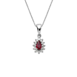 Ruby Drop Diamond Necklace
