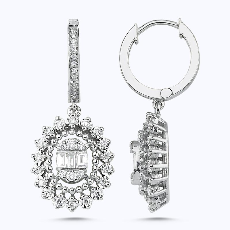 Baguette Diamantohrring