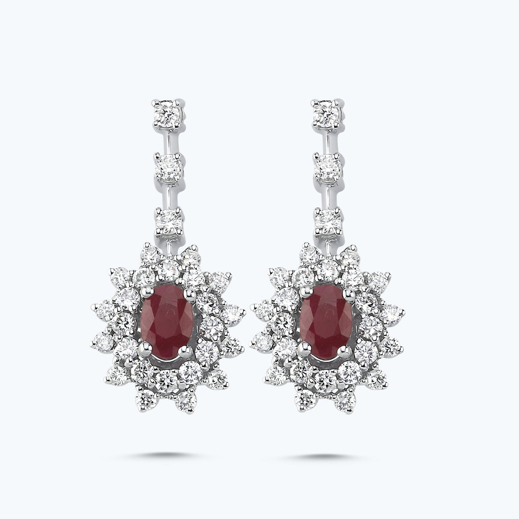 Ruby Diamond Earrings