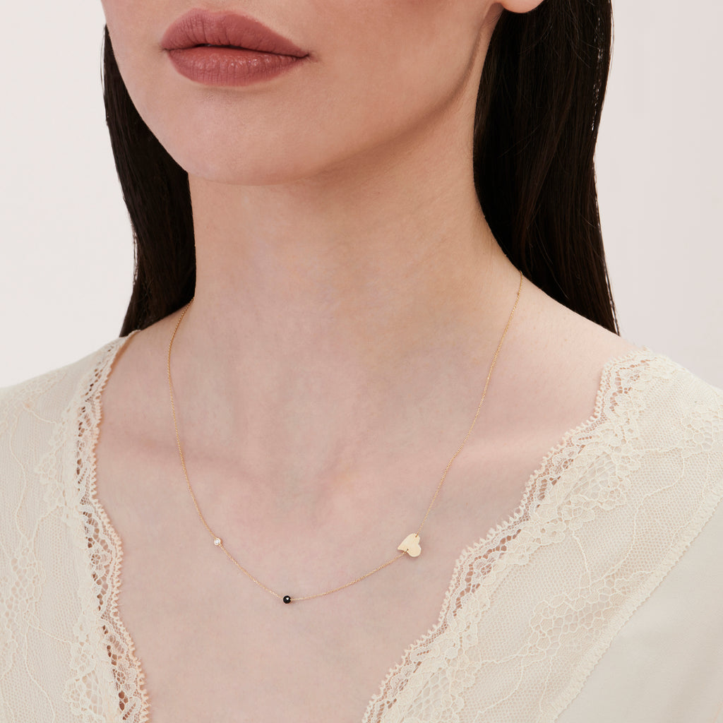 Herz Diamantkette mit Spinell