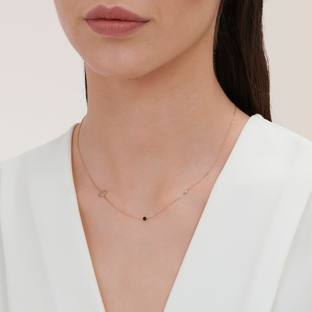 Herz Diamantkette mit Spinell