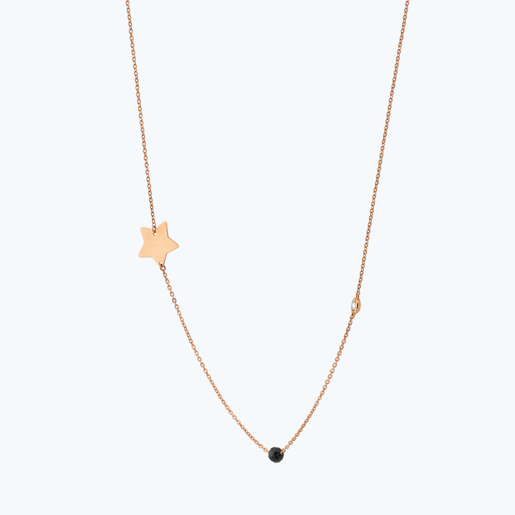 Stern Diamantkette mit Spinell Stein