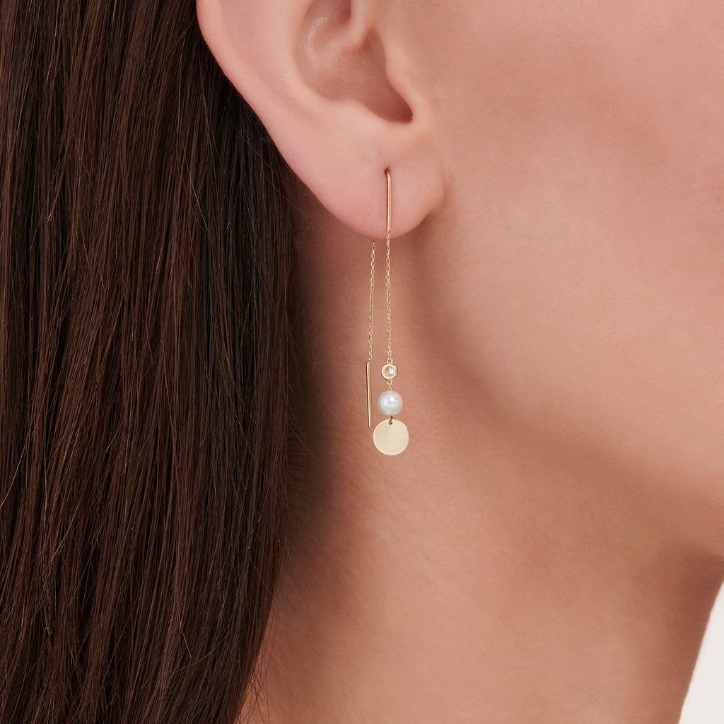 Perlen Diamantohrring