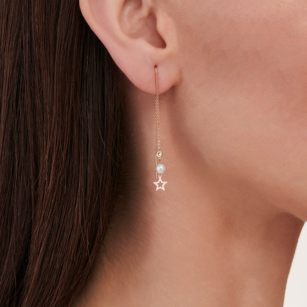 Perle Diamantohrring