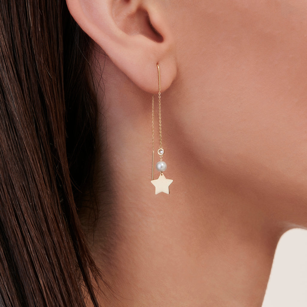 Perlen Diamantohrring