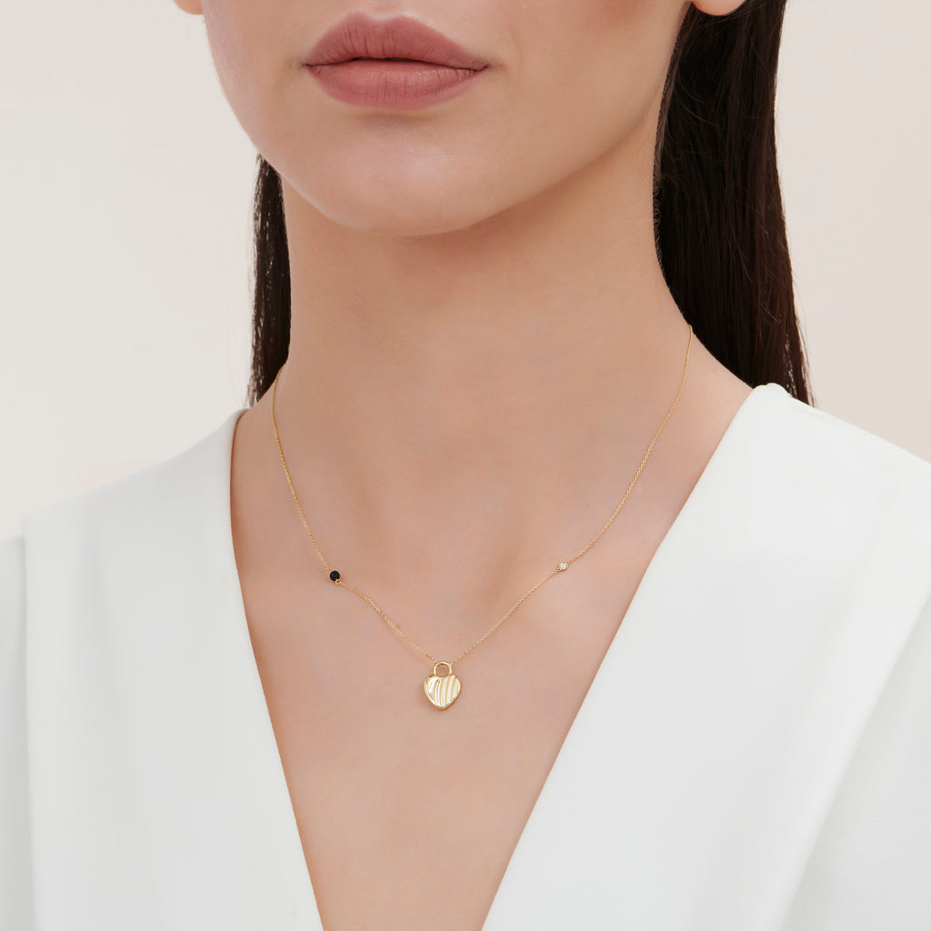 Herz Diamantkette mit Spinell