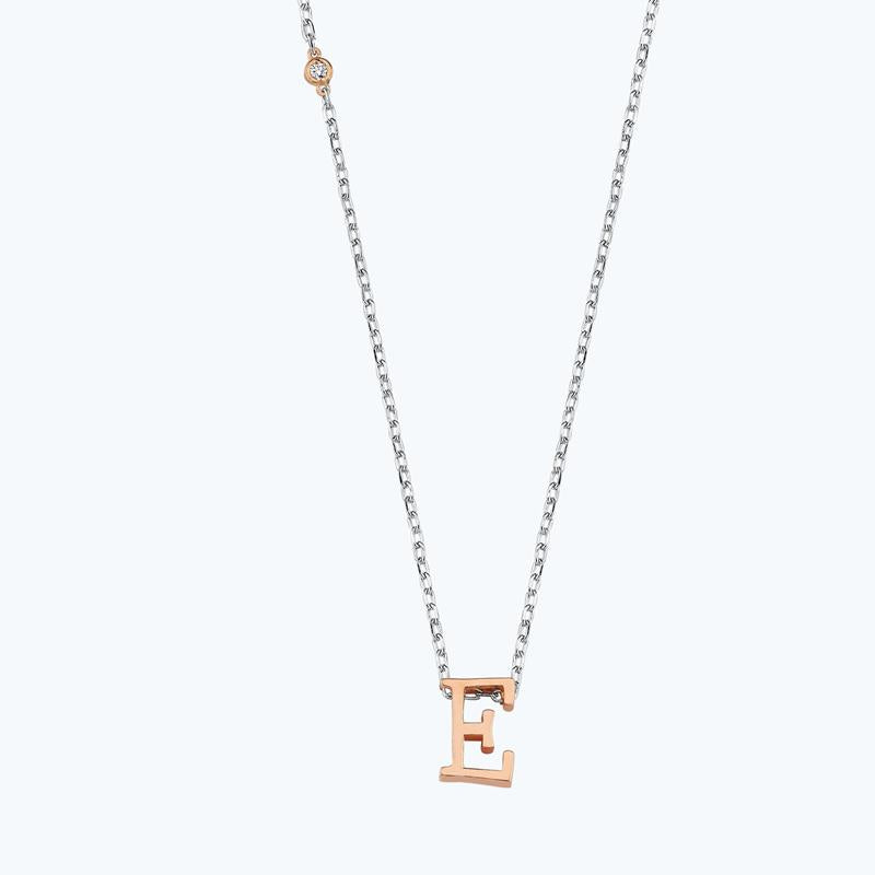 Buchstabe E Silber Diamantkette