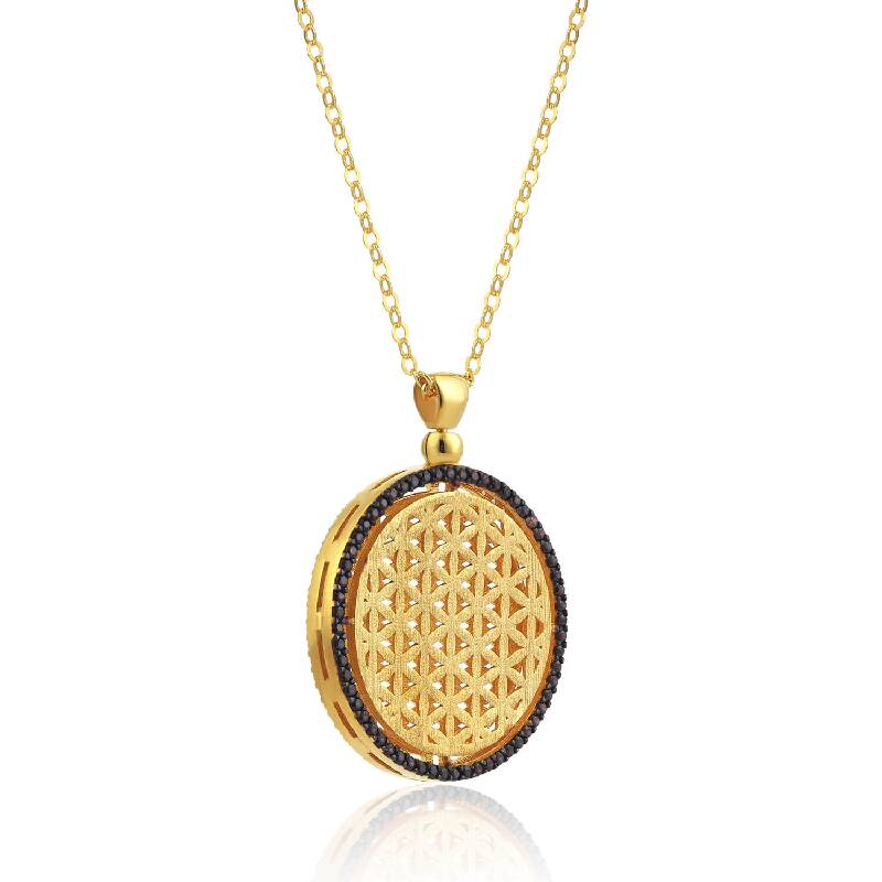 22K Flower of Lİfe Gold Necklace