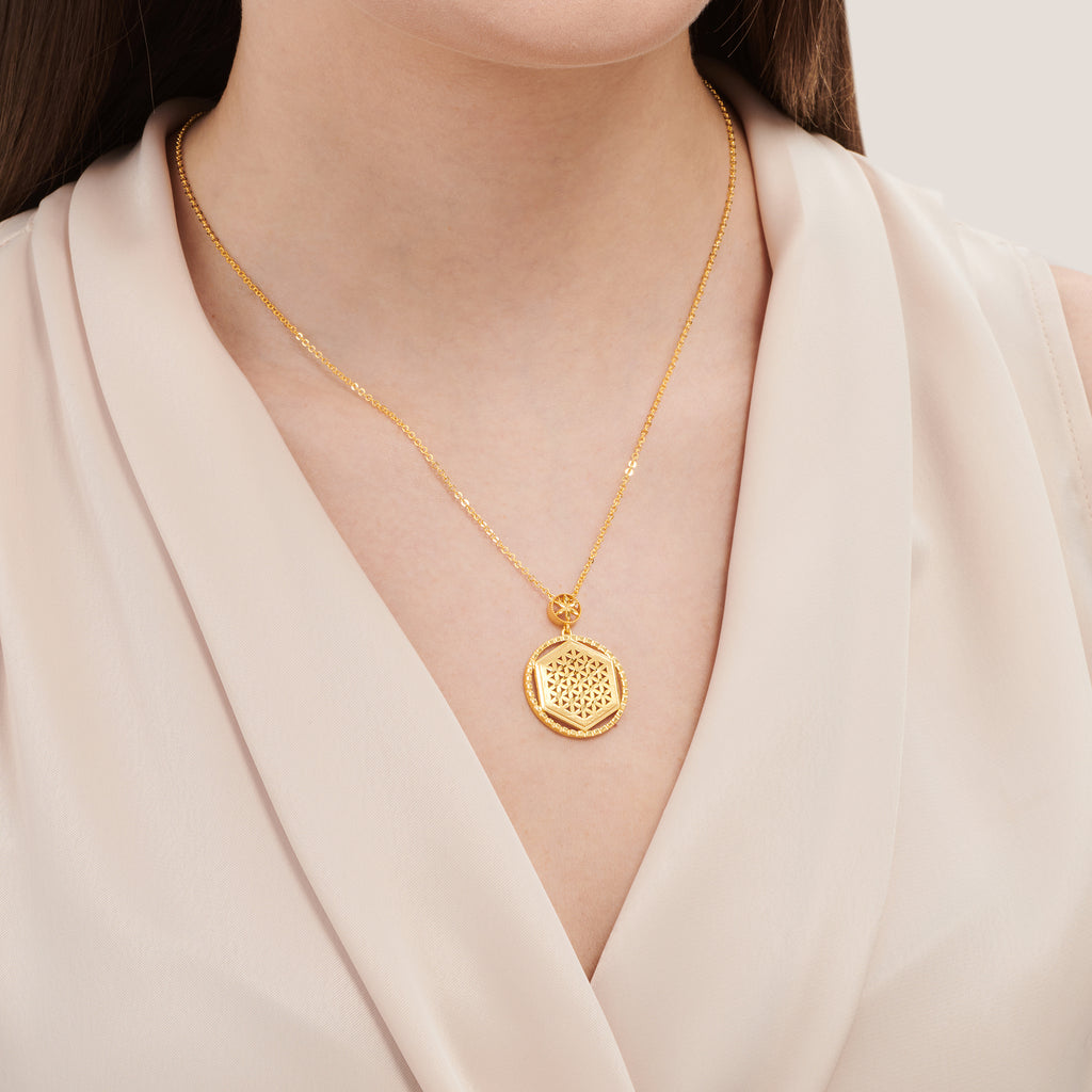22K Flower of Life Gold Necklace