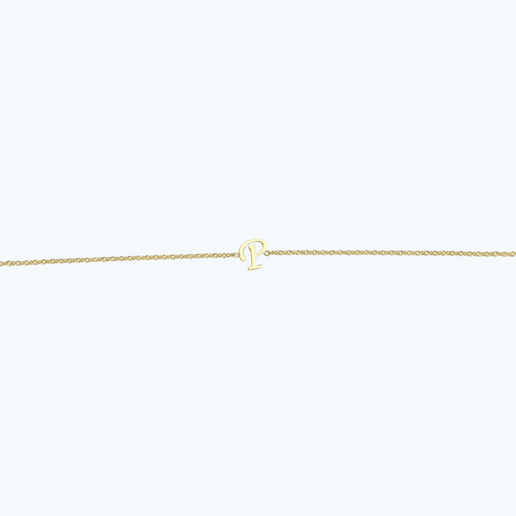 Letter P Gold Bracelet