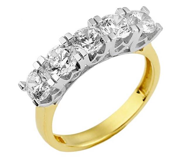 Five Stone Gold Ring