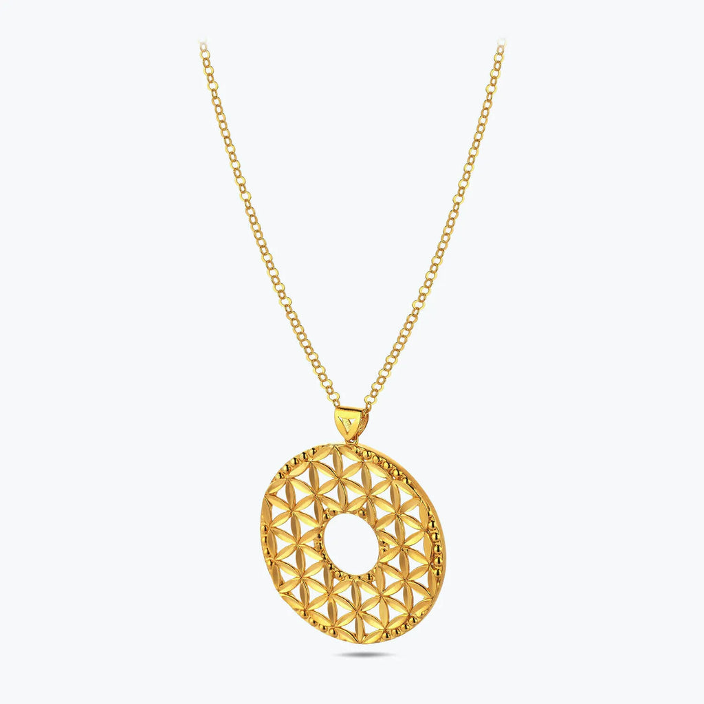 22K Flower of Lİfe Gold Necklace