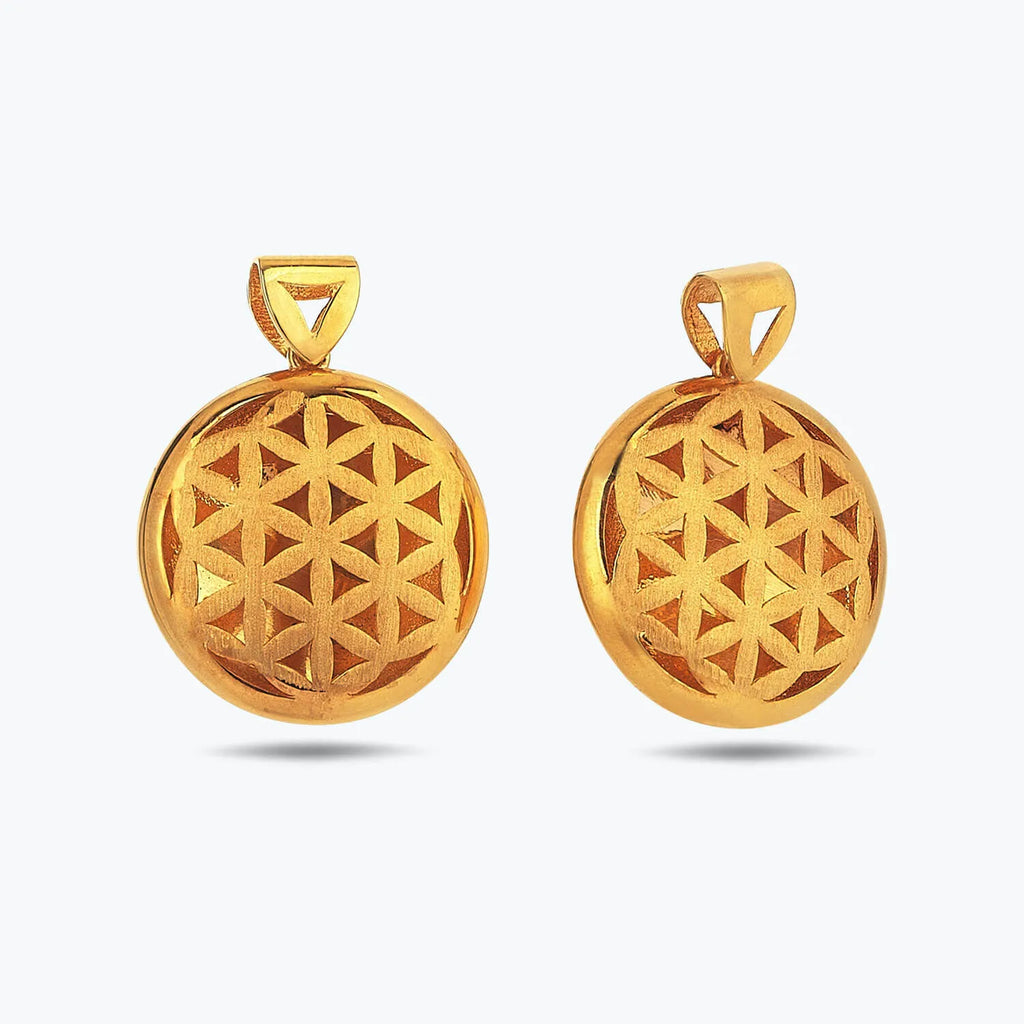 22K Flower of Life Gold Earrings