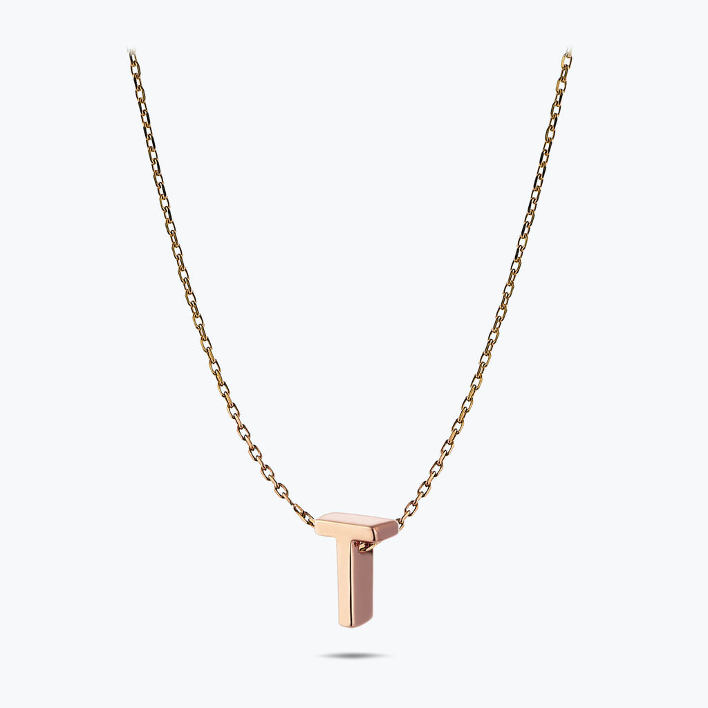 Collier Or Lettre T