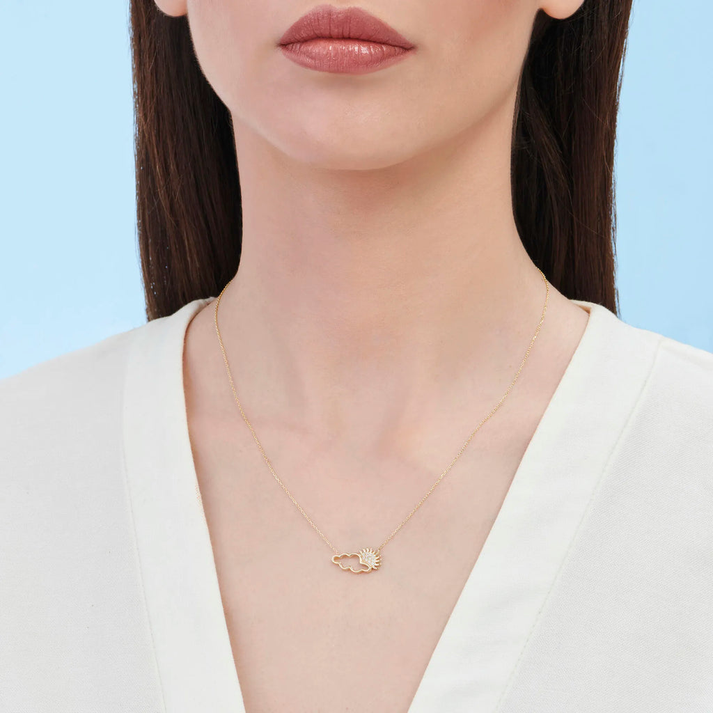 Cloud & Sun Gold Necklace