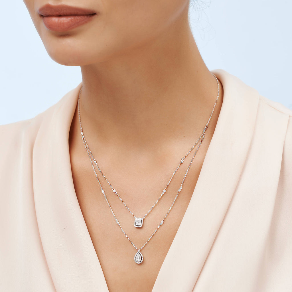 Collier Diamant Baguette