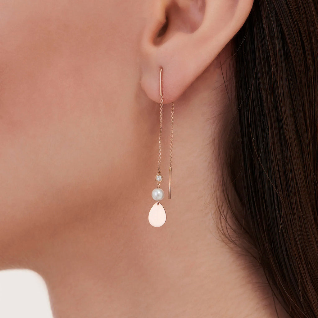 Perle Diamantohrring