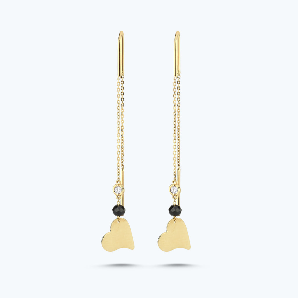 Herz Diamanohrring mit Spinell