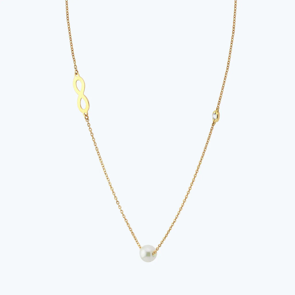 Unendlichkeit Perlen Diamantkette
