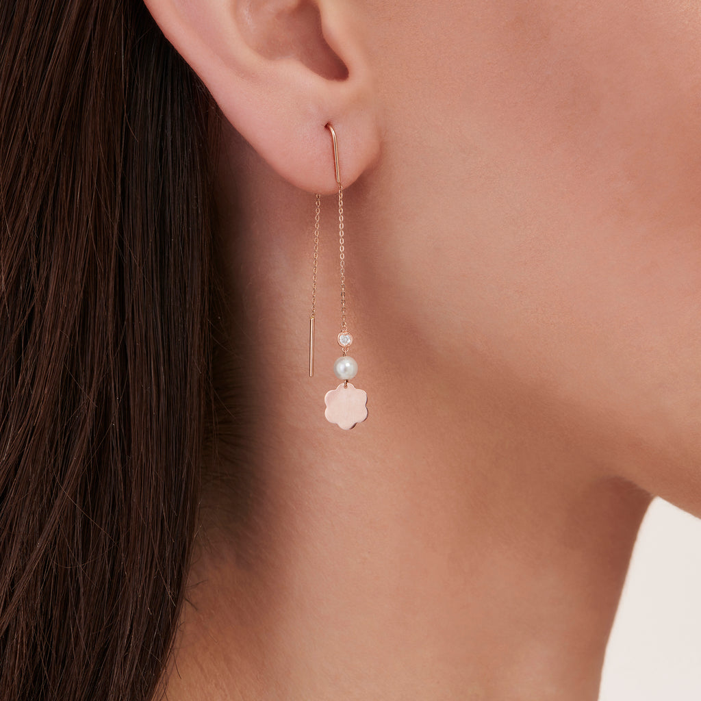 Perlen Diamantohrring